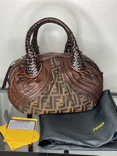 Fendi Zucca Small Spy Bag Zucca + Lamb + Calf, 10D105 